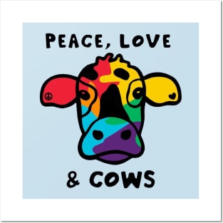 PEACE LOVE & COWS Posters and Art